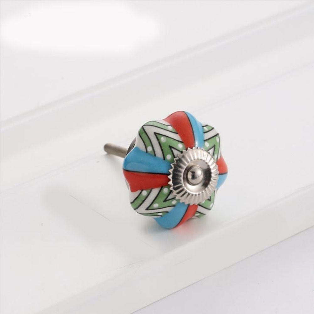 Винтажная мебельная ручка с одним отверстием, круглая ручка для ящика, ретро керамическая ручка-тыква, для винного шкафа