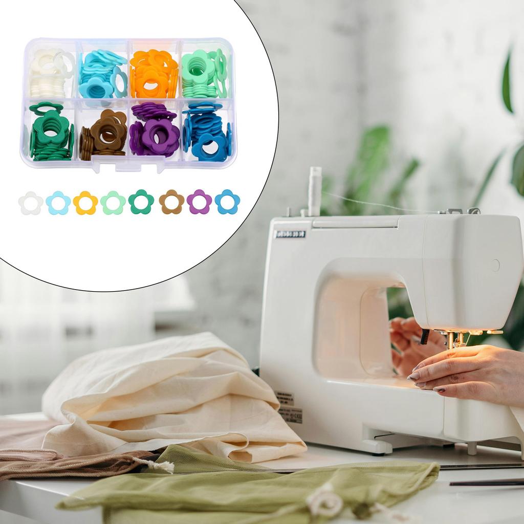 60/80/160/240 шт. маркеры для вышивания в форме сердца и цветка, стопоры для вышивания, маркеры для фиксации крючком, кольца для вязки