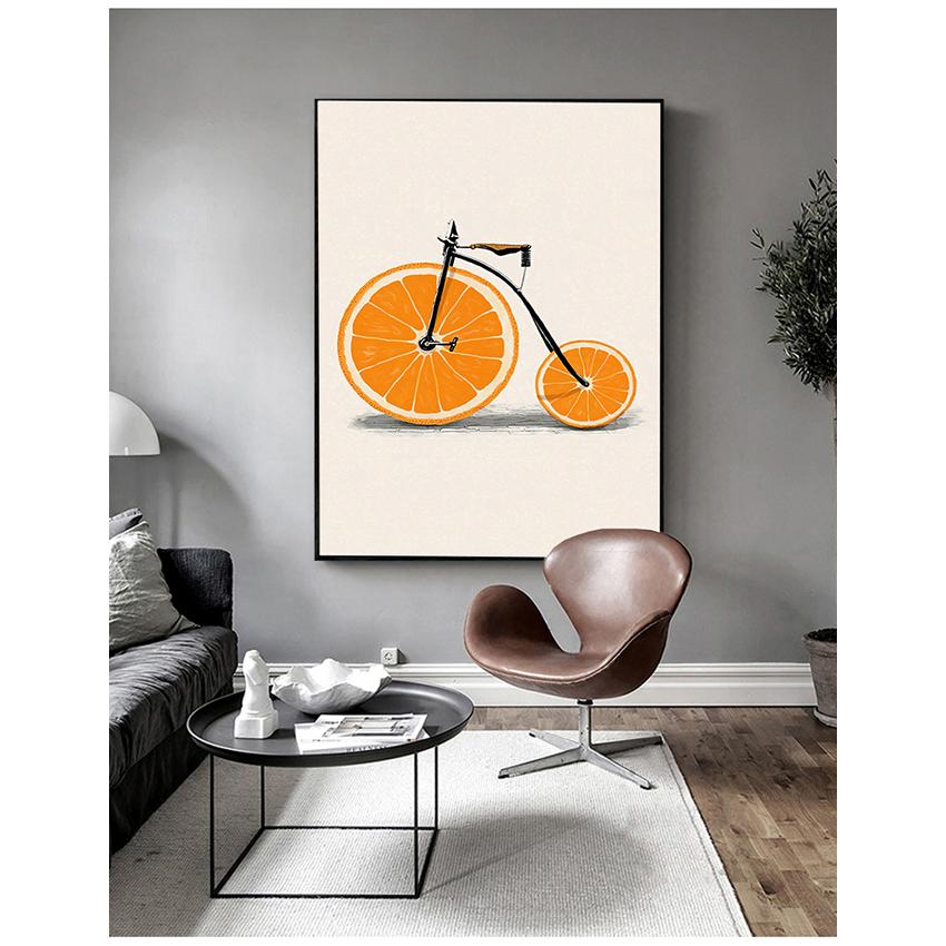 Декор Nordic S минималистичные настенные художественные картины абстрактные модные велосипедные лимонно-оранжевые фрукты с принтом холст картины кухня