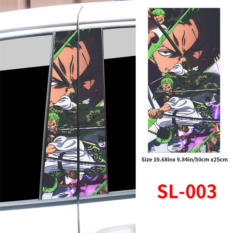Car Stickers Zoro Amine Car B-pillar Vinyl Decal Waterproof Auto Center Pillar Sticker Cover Scratches Vehicle Decor Accessories