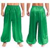 Мужские штаны для танца живота S-XXL Свободные атласные шаровары Эластичный пояс для сценического выступления тематической вечеринки