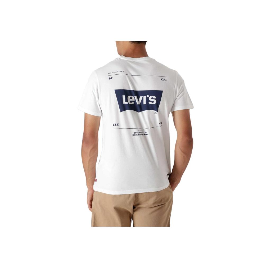 Мужская футболка Levis свободного кроя с круглым вырезом и короткими рукавами с принтом букв Белая 22489-0444