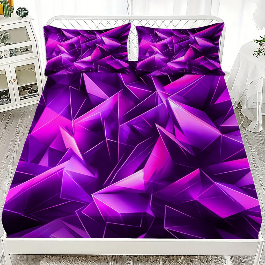 1pc Polygon Sheet Set Geometric Visual 3D Printed Cool Gradient Bedding Sheet Gift For Boys Teen Adult Home Living Room Decor