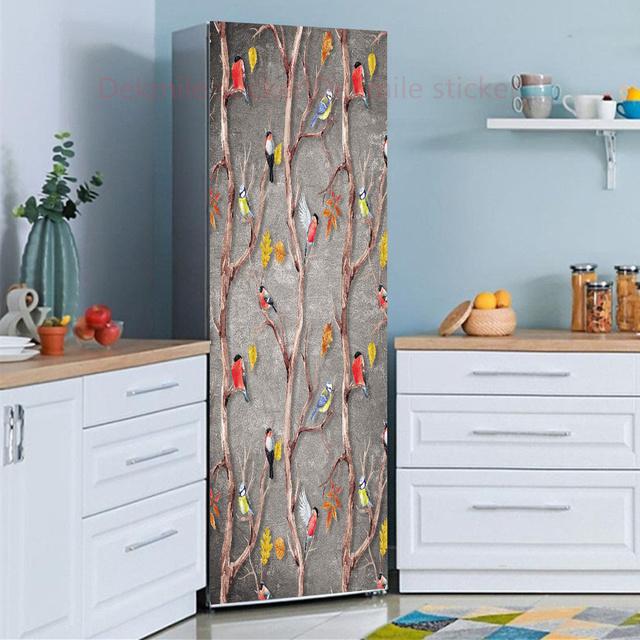 39 стилей на выбор, цветы, пейзаж, наклейка на холодильник, пилинг-палка, водонепроницаемая двойная дверь, морозильная камера, декор для шкафа, художественная роспись
