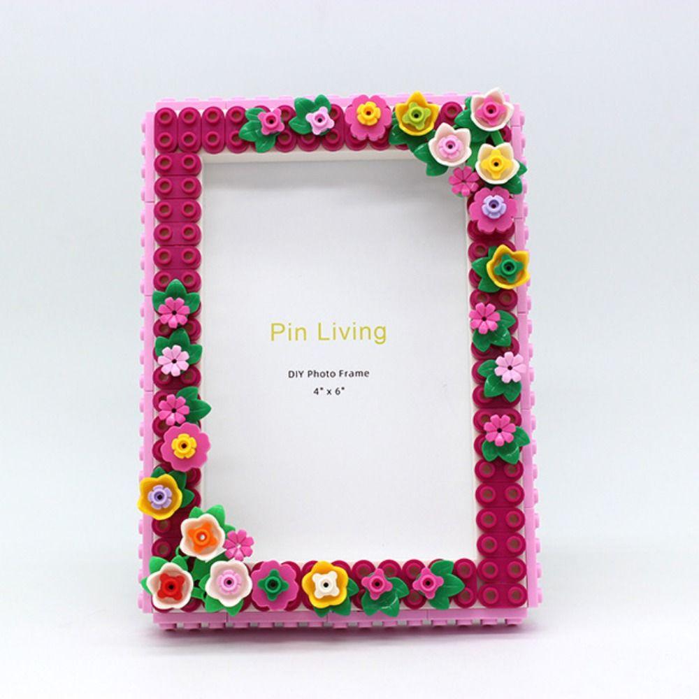 Color Block DIY Photo Frames Handmade Wall Photo Holder Flower Picture Frame  Family Activity Gift