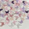 30Pcs Diy Nail Art Decor 3D Butterfly Flower Jewelry Nail Drill Aurora Resin Butterfly Glitter Rose Nail Diamond Manicure Design