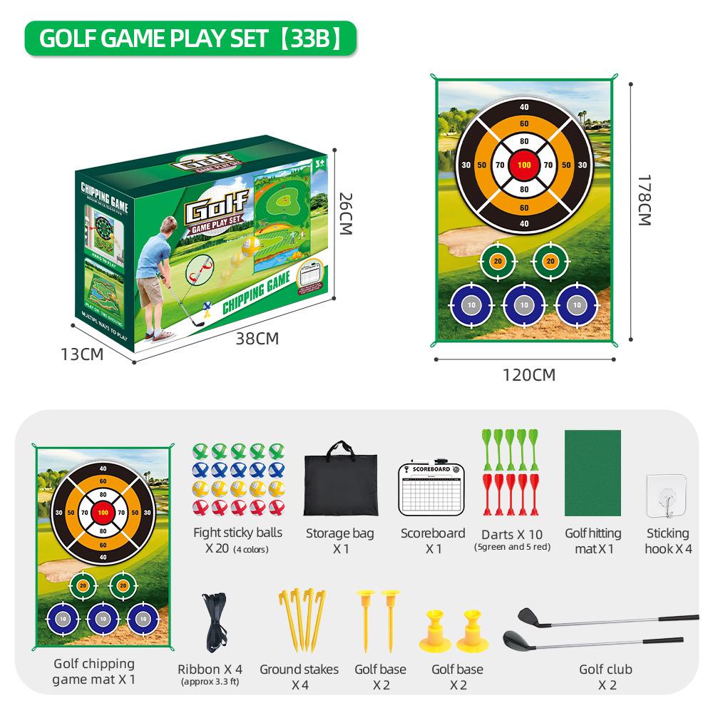 Golf Sticky Ball Dart Game Mat Set - Kids Outdoor Sports Toy, Portable Folding Sticky Target, Parent-Child Interactive Play for Backyard