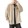 Foss Phil Men's Long-Sleeve Shirt, Spring And Autumn Versatile Casual Printed Simple Shirt, Loose Jacket FPCS5 Black 2XL