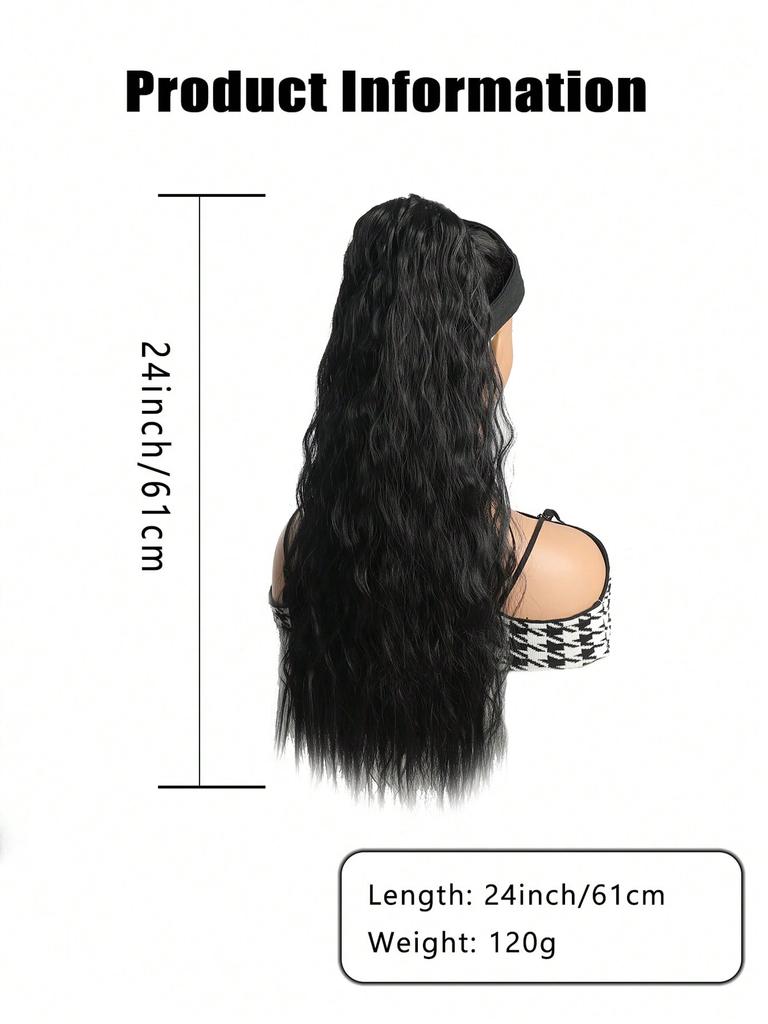 Длинные волнистые накладные волосы для конского хвоста, пушистые накладные волосы, волшебная паста, накладные волосы для конского хвоста, 18 дюймов, поддельные волосы, подходят для ежедневного использования