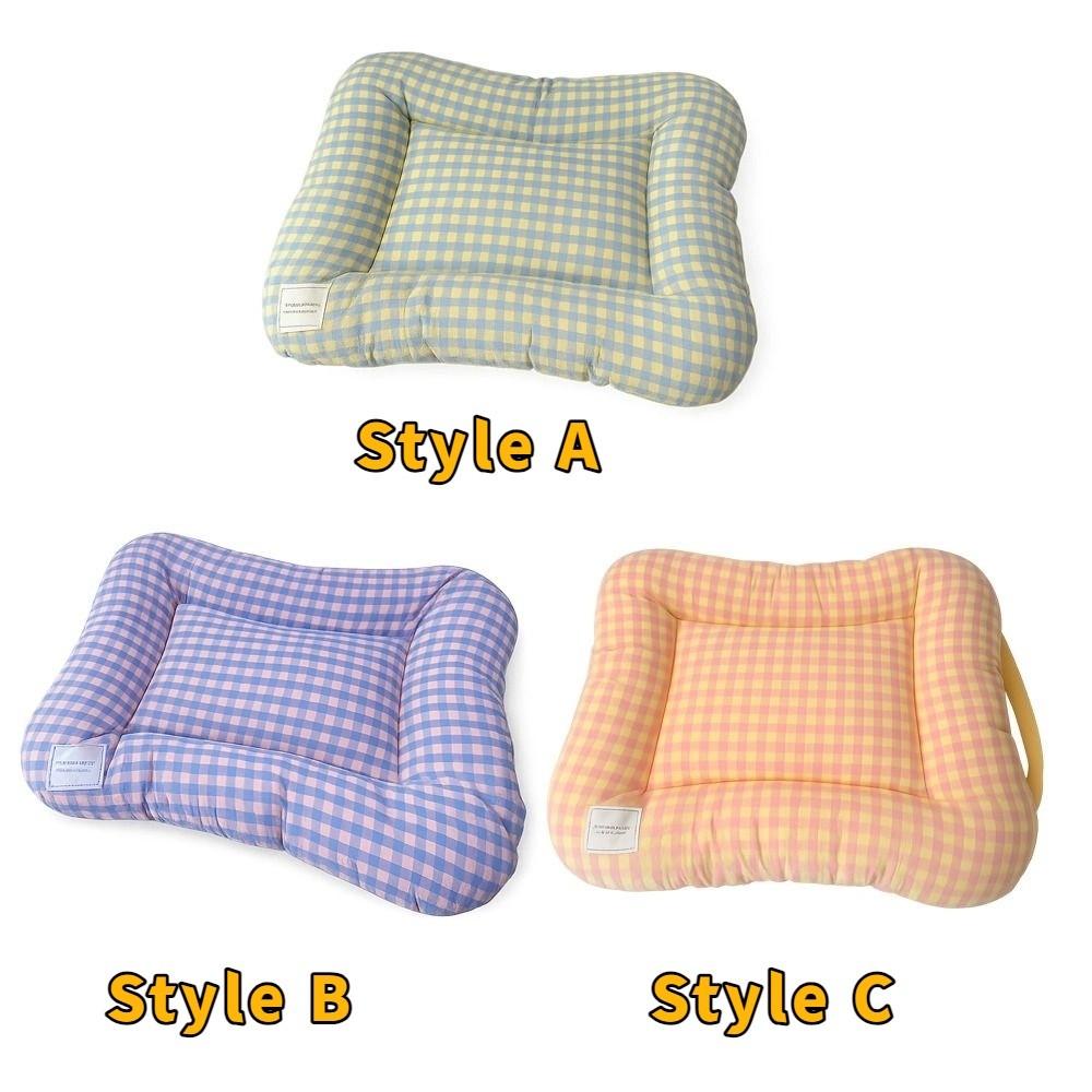 Macaron Plaid Dog Cushion Non-slip Pet Mattresses Breathable Cat Mat  for Cats and Dogs