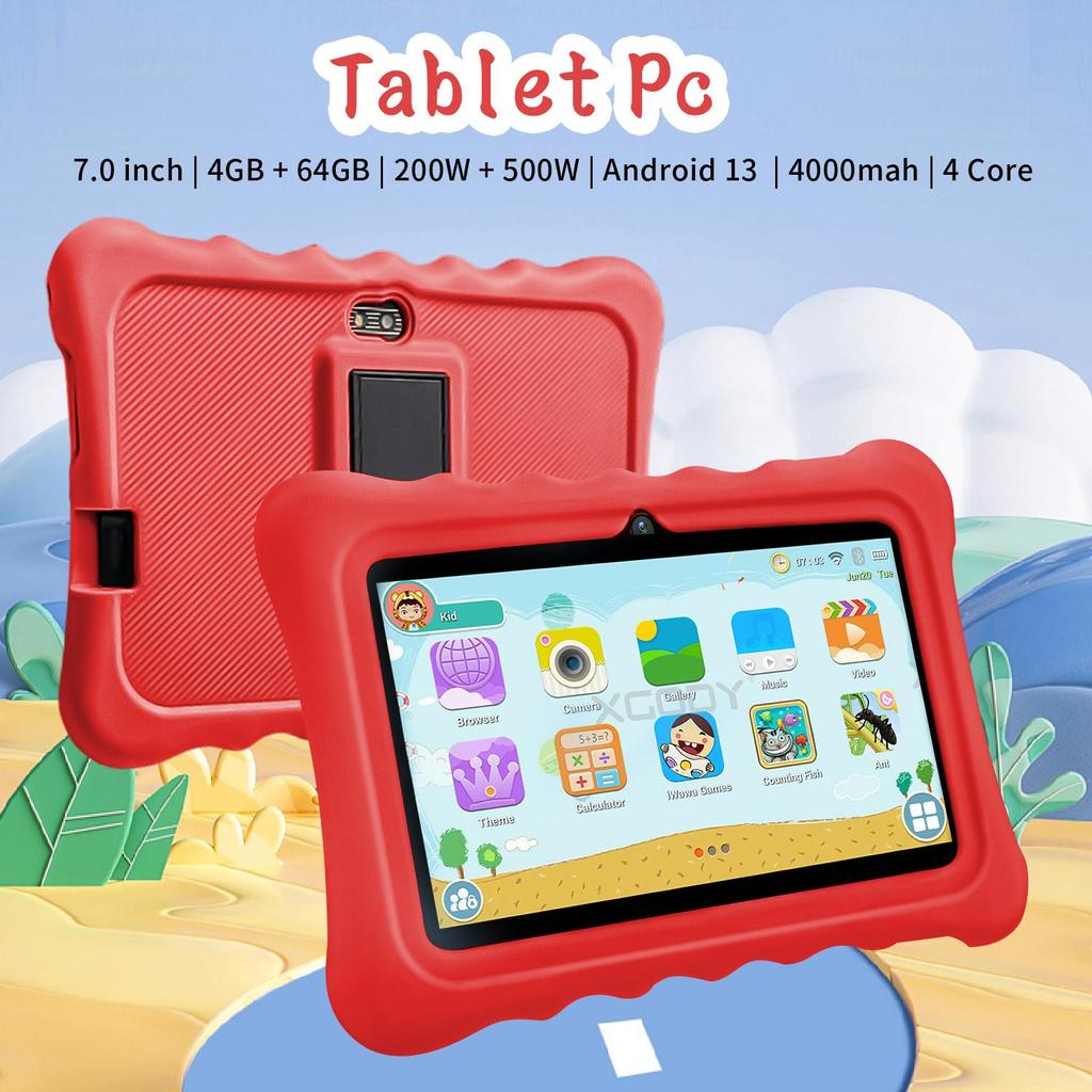 7 Inch Kids Tablets Android 5G WIFI Quad Core 4GB RAM 64GB ROM Dual Cameras Tablet Pc