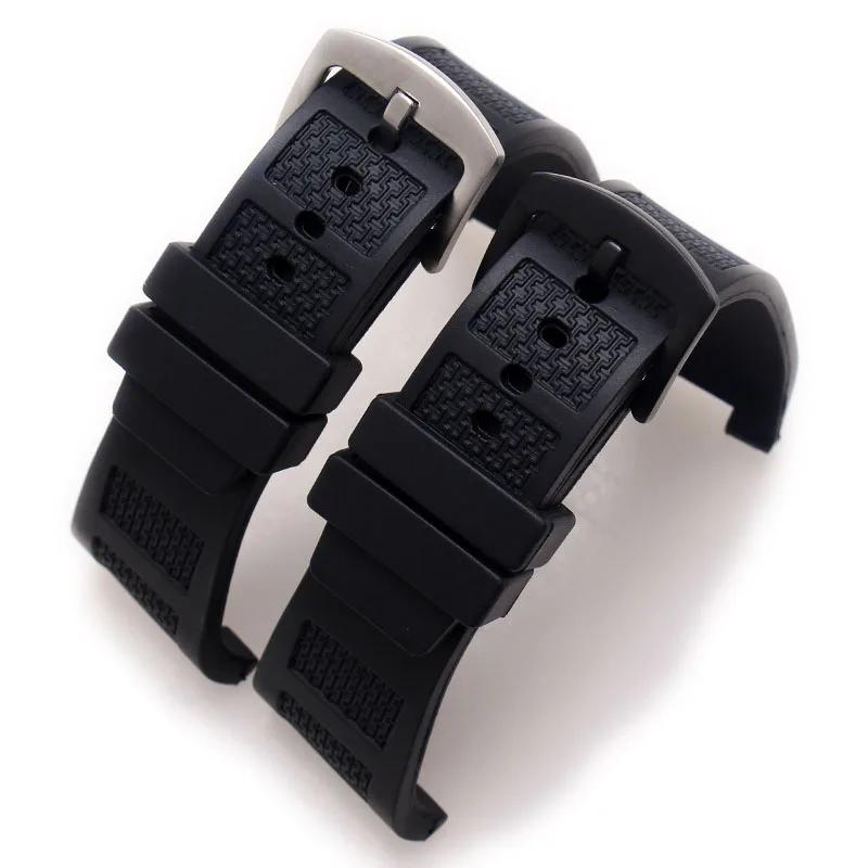 30mm*16mm Silicone Waterproof And Sweat Proof Watch Strap For Iwc Black Wtchbands Men IW323601 IW376501 IW32250