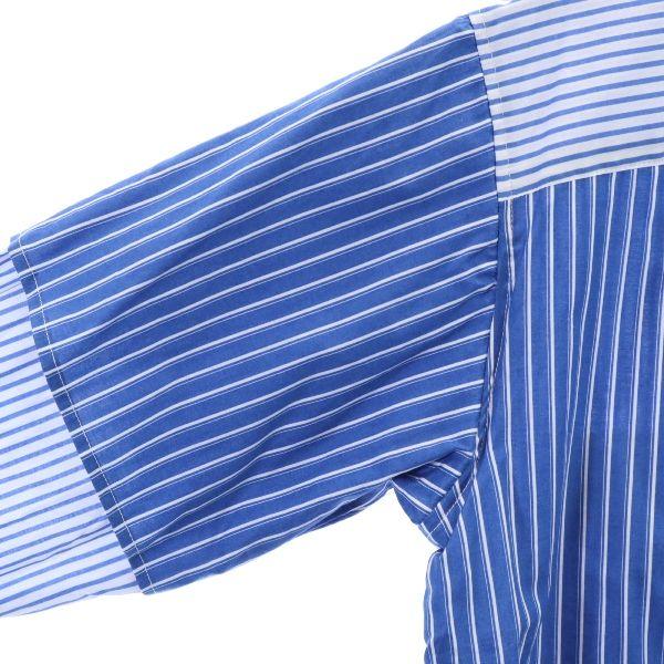 Неиспользованная VAST222 19ss сделано в Японии полосатая рубашка с длинным рукавом 2 синяя мужская б/у