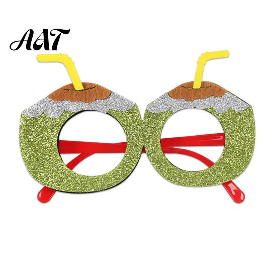 Summer Party Sunglasses Hawaiian Tropical Glasses, Glitter Felt Beach Pool Eyeglasses, Accessories Ocean Luau Style Eyewear for Photo Booth