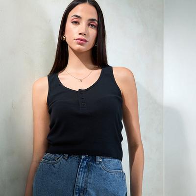 Virgio Женский укороченный топ без рукавов Slim Fit Scoop