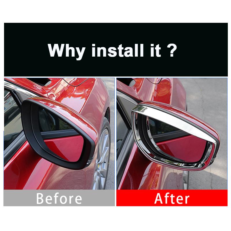 ABS хромированное зеркало заднего вида для автомобиля, непромокаемый чехол для бровей, дождевик для Mazda 3 Axela, внешние аксессуары