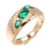 Luxury Green Zircon Golden Rings For Women Party Daily Statement Jewelry