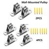 2/4 шт. Сверхпрочный фиксированный ролик Съемный блок ролика Комплект Настенный ролик Нагрузка 176 фунтов для раздвижных ворот и стального троса