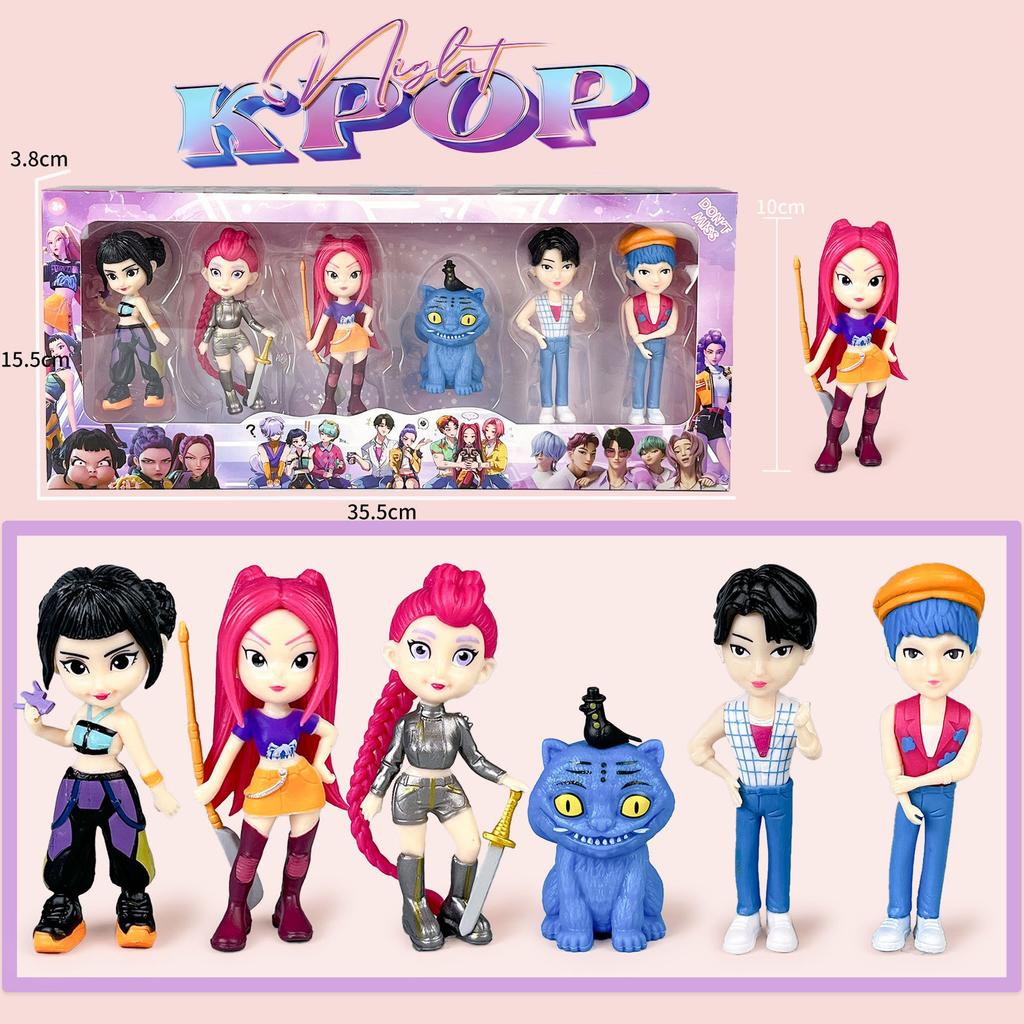 Cute Toys Kpops Demon Hunters Figure Rumi Zoe Mira Anime Polyvinyl Chloride Character Collection Desktop Trinkets Childrens Gift