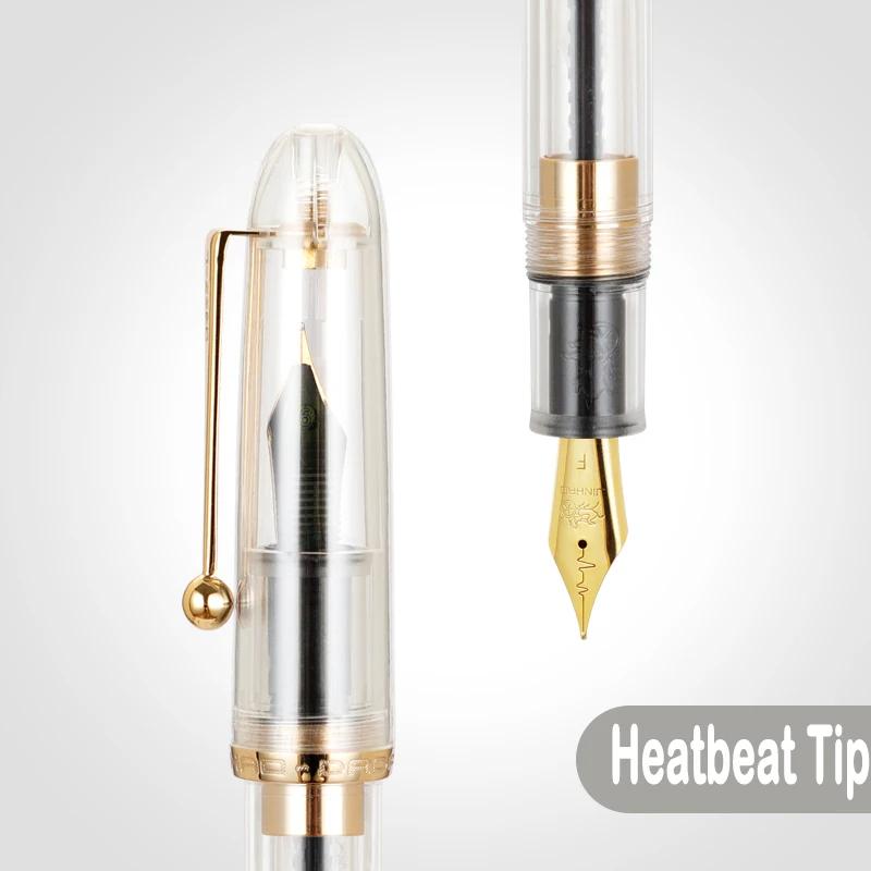 Jinhao 9016 Dadao Fountain Pen Acrylic Transparent Spin Pen EF/F/M Nib Writing Pens PK 9019 Stationery Office School Supplies