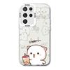Samsung A13 Liquid Glass Case S22Ultra Peach Cat Couple Plus Milk Tea Полный пакет