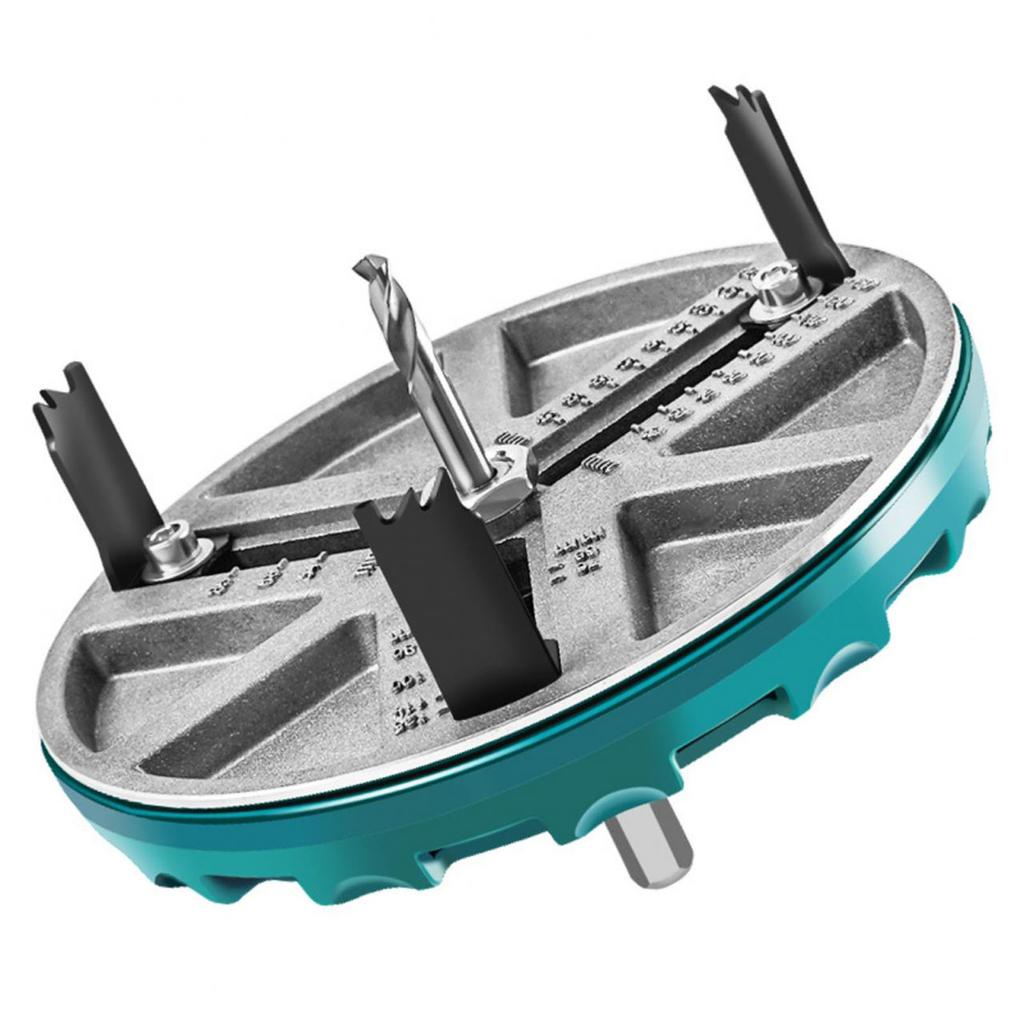 Комплект регулируемой кольцевой пилы с 12 лезвиями, инструмент для открывания круглых отверстий для деревообработки 1,8?5 дюймов Пуншинг