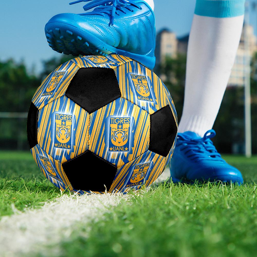 Tigres UANL Indoor Soccer Ball Colorful Machine Stitched PVC Size 5 Team Training Competition Ready Durable High-Bounce Cool Sports Gift