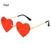 Cosplay Costume Rimless Heart Sunglasses Pink Hippie Sunglasses Metal Sun Glasses Heart-Shaped