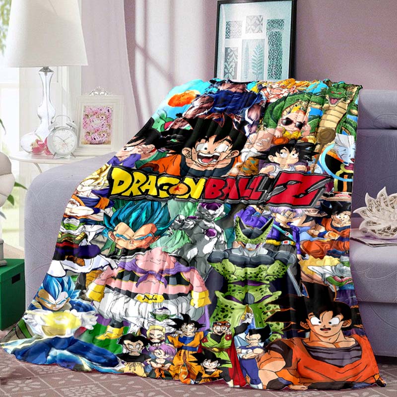 Dragon Ball Anime Print Blanket Warm Comfortable Flannel Blanket Suitable for Bedrooms, Sofas, Beds, Chairs, Picnics, Travel