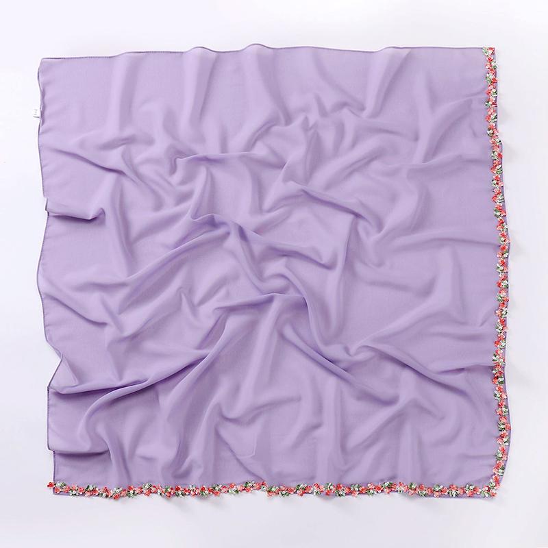 1 шт. головной убор, цветочная шаль, кружево, бисер, модный искусственный жемчуг, женский головной убор, мусульманский хиджаб, квадратный шарф, шифоновый тюрбан