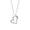PLUSTER Diamond White Gold Open Heart Necklace In with Natural Diamond and 40cm K10 Chain Box A Popular Gift for Day or Women's (Featured GINGER)