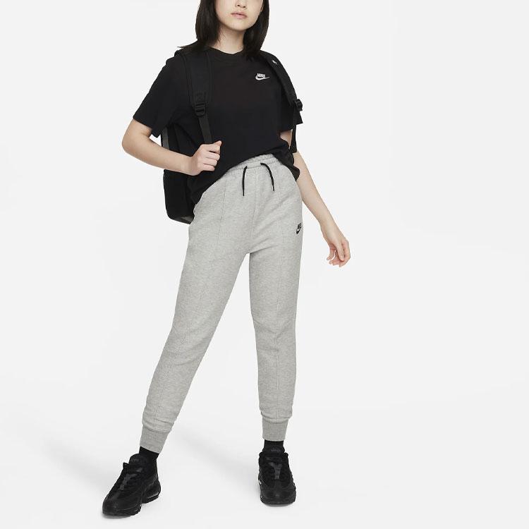 Nike Спортивная одежда Вязаные брюки из технического флиса с логотипом Детские брюки Светло-серые FD2975-063