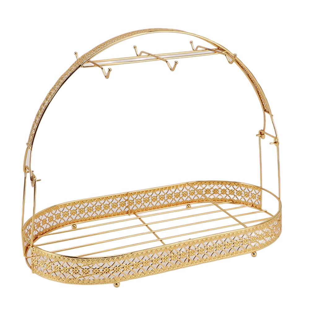 Подставка-держатель для кружек Железный Органайзер для кофейных чашек и тарелок Сушилка для кружек Стойка для хранения с 6 крючками для