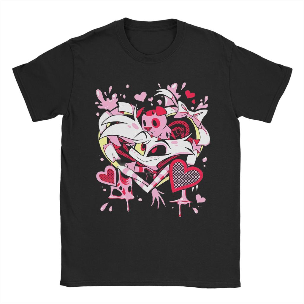 Футболка Hazbins Hotels Huskerdust на День святого Валентина Мужская Женская Юмористическая 100% Хлопковая Футболка с Круглым Вырезом и Коротким Рукавом Оригинальные Топы