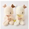 Baby Autumn and Winter Warm Hat Plush Scarf Two-piece Set Cute Teddy Bear Thick Male and Female Baby Yarn Hat