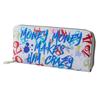 Long Round Large Miracle Money Good Luck Wallet, Zipper, Capacity, Wallet, Luck, Wallet, Men's, Women's (Crazy White)