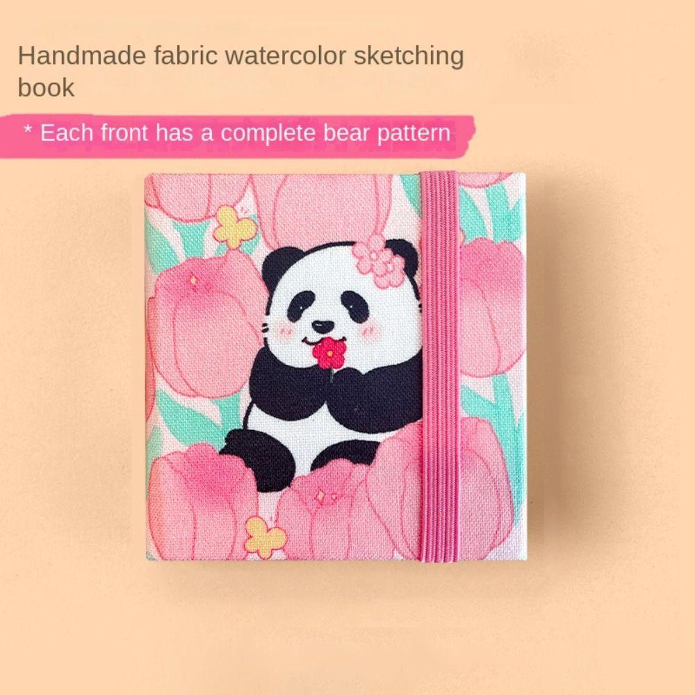 Flower Mini Fabric Watercolor Book Colorful Mini Watercolor Painting Book Painting