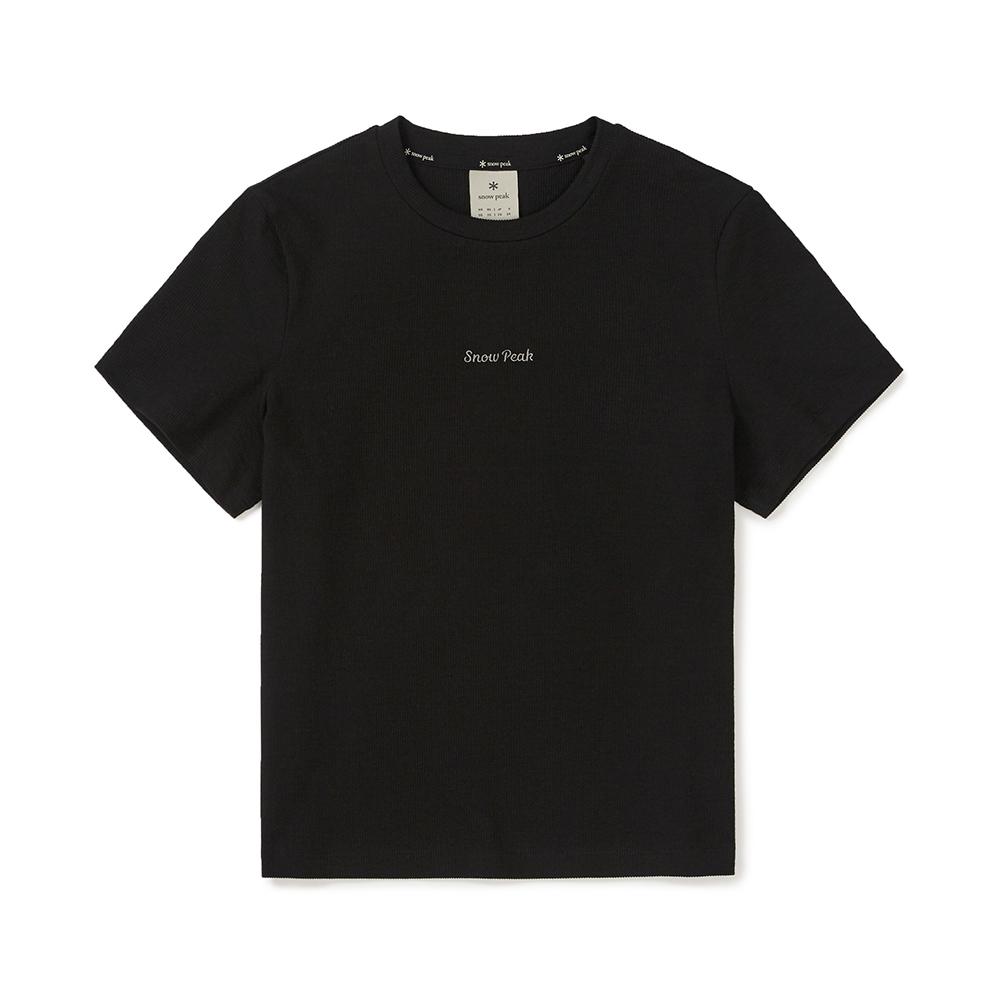 [Snowpeak] Ribbed Women's Regular Fit Short Sleeve T-Shirt Black (S25MWFTS39)