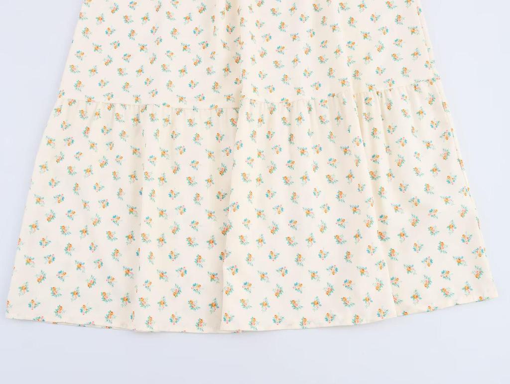 Spring 2025 Women's European & American Style Fashion Fresh Print Short Sleeve Dress