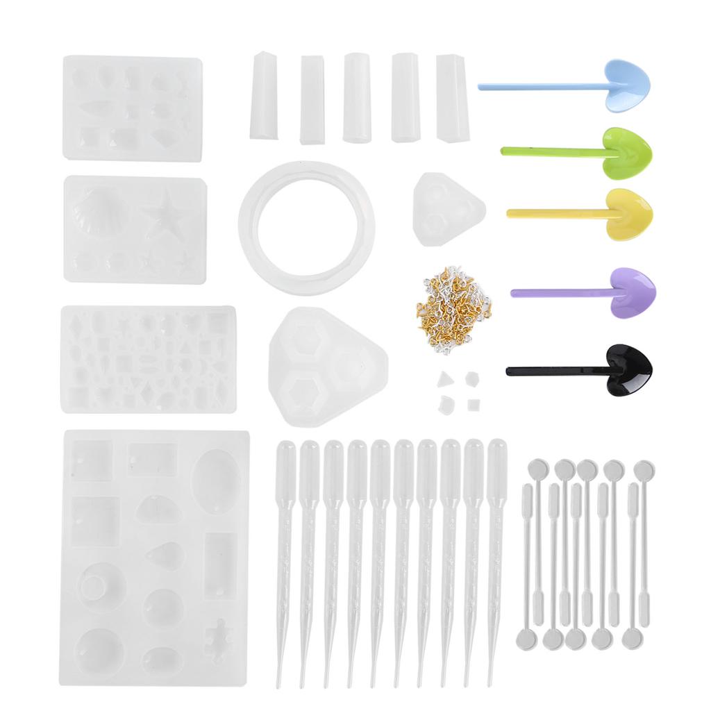 141Pcs DIY Crystal Epoxy Tool Set Pendants Jewelry Crafts Hand made Silicone Molds