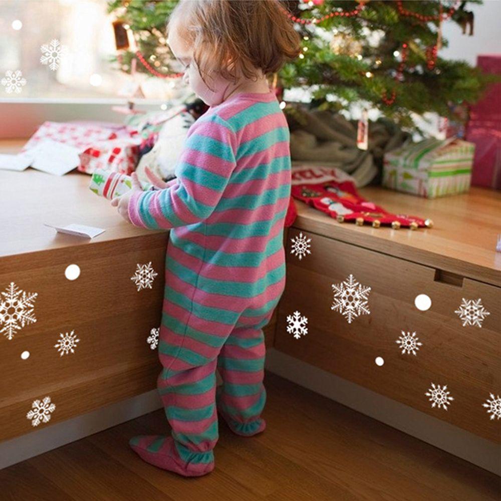 1 Set Gifts Ornament Christmas Shopwindow Decor Snow Flakes Decals Wall Art Wall Stickers