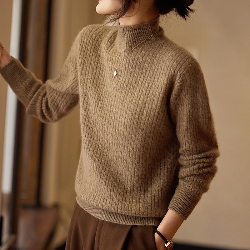 Женский кашемировый свитер Qinghe Cashmere 30% кашемир 70% шерсть Осень и Зима Пуловер Теплый и Модный