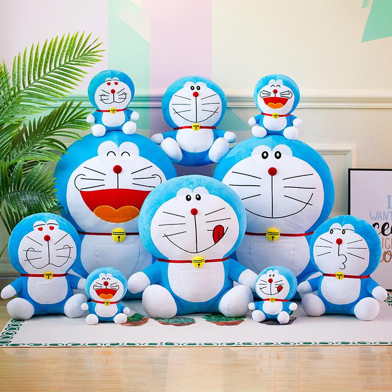 Cute Blue Robot Cat Plush Toy Soft Stuffed Animal Doll Birthday Gift For Girlfriend And Kids