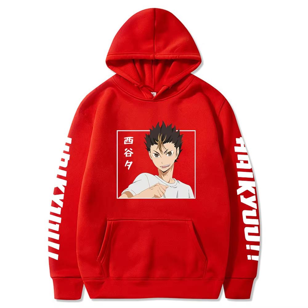 2026 Hot Sale Funny Japan Anime Volleyball Junior Yu Nishinoya Hoodie Y2K Men Women Vintage Printed Soft Cotton Sweatshirt Loose Cozy and Versatile