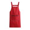 Kitchen Apron with Dual Pocket Solid Color Water-Resistant Oil-proof Adjustable Men Women Chef Cooking Baking Bib Apron Kitchen Supplies