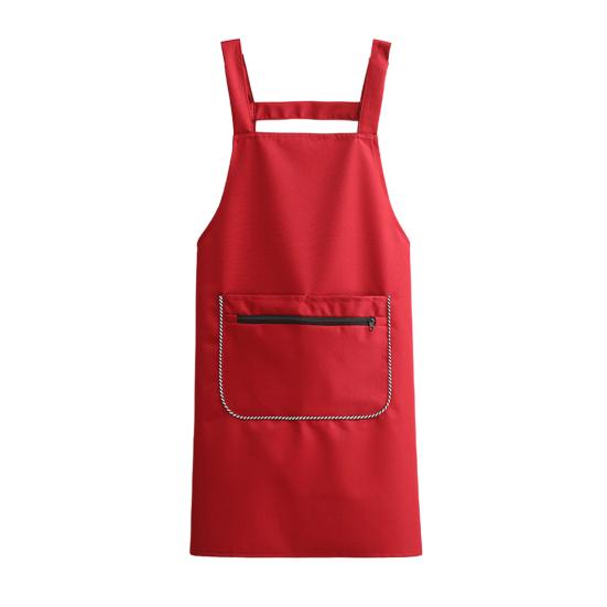 Kitchen Apron with Dual Pocket Solid Color Water-Resistant Oil-proof Adjustable Men Women