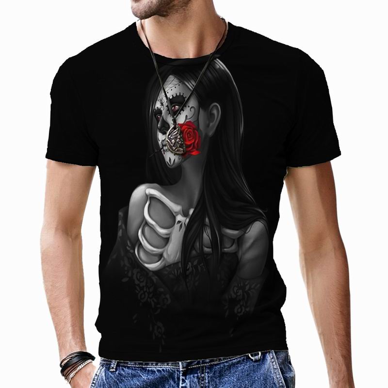 Мужская футболка Terror Skull с коротким рукавом, свободная в стиле хип-хоп, Harajuku, крутая повседневная одежда с 3D принтом, забавные топы большого размера, дышащие мужские