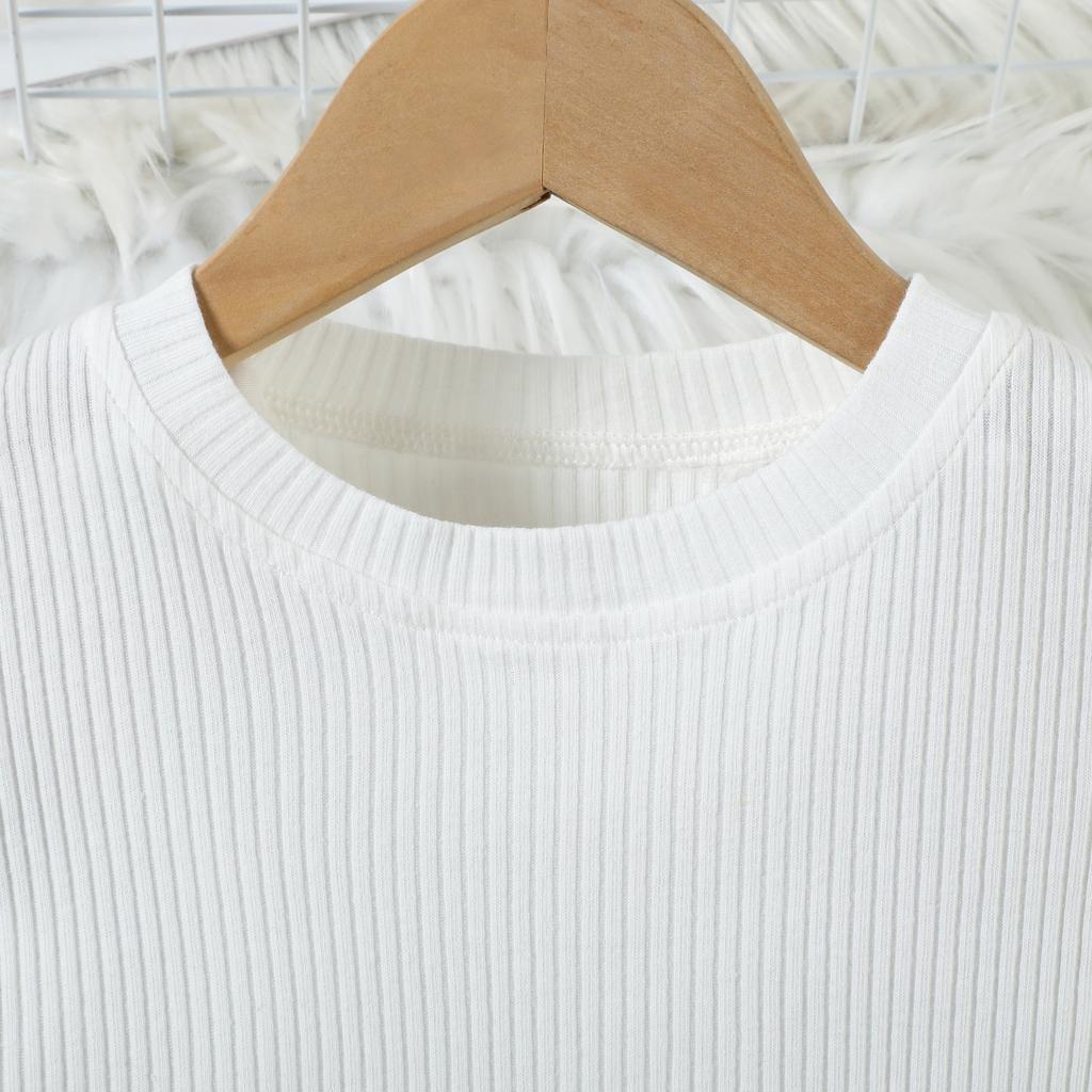 2-8Y Girls Spring and Summer Suit Fashion V-neck Single-breasted Waistcoat + Pullover Top + Pleated Skirt 3pcs