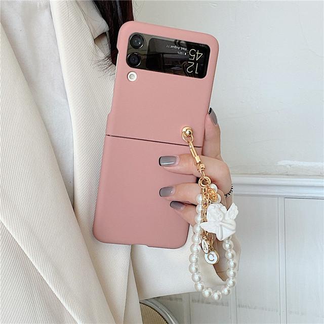 For Samsung Galaxy Z Flip 3 5g Cute 3d Angel Bracelet Matte Pc Cover Case For Samsung Zflip3 Zflip 3 Phone Case Fundas