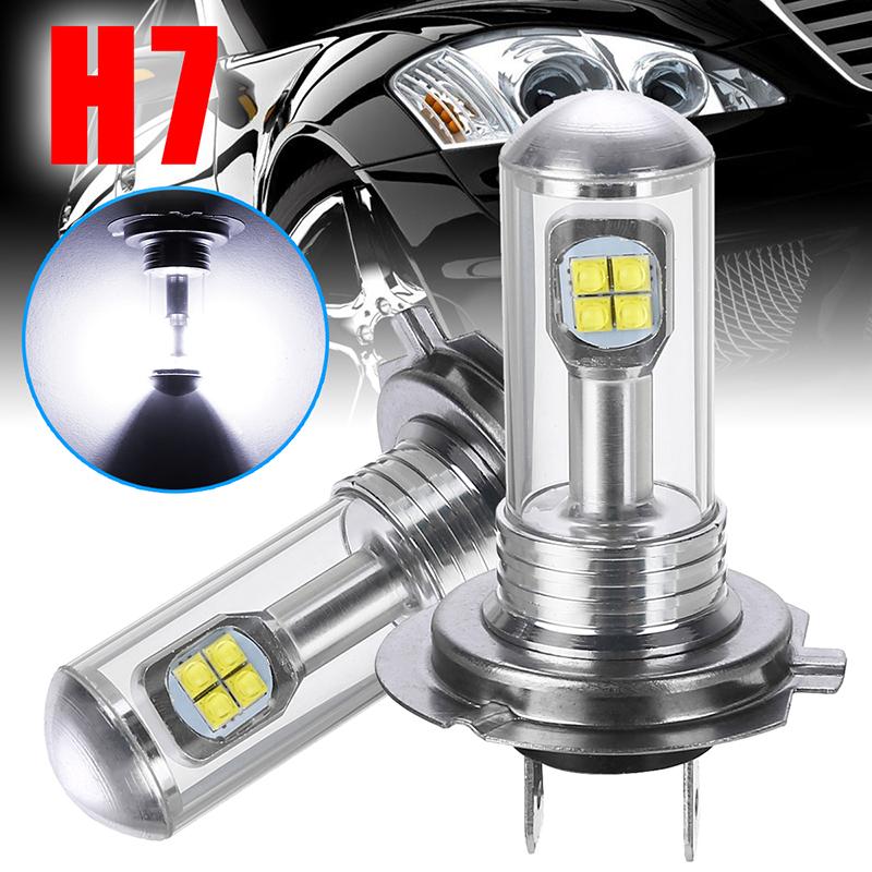 2x H7 80W 3000LM LED Car Headlight Fog DRL Driving Lamp Bulb 6000K White